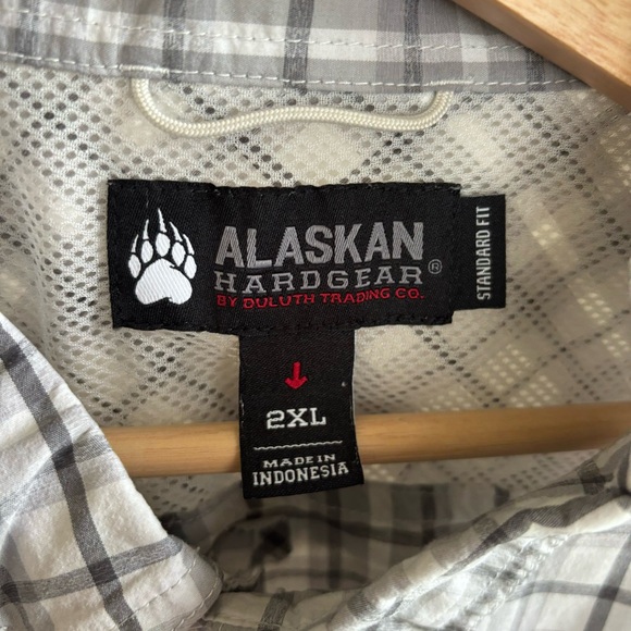Alaskan Hardgear AKHG Duluth Vented Gray Plaid Button Up L/S Shirt Men's 2XL - Picture 3 of 7